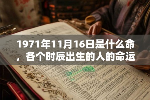 1971年11月16日是什么命，各个时辰出生的人的命运