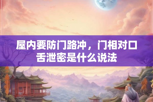 屋内要防门路冲，门相对口舌泄密是什么说法