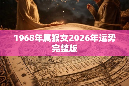 1968年属猴女2026年运势完整版