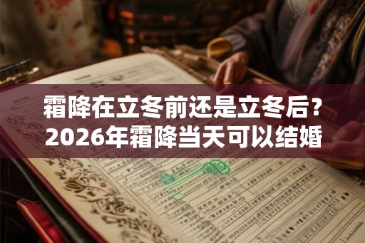 霜降在立冬前还是立冬后？2026年霜降当天可以结婚不？