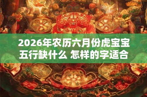 2026年农历六月份虎宝宝五行缺什么 怎样的字适合取名 2026年农历六月份虎宝宝五行缺什么 怎样的字适合取名