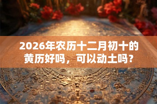2026年农历十二月初十的黄历好吗，可以动土吗？