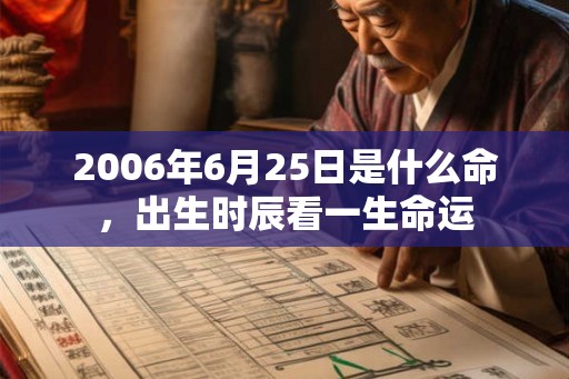 2006年6月25日是什么命，出生时辰看一生命运