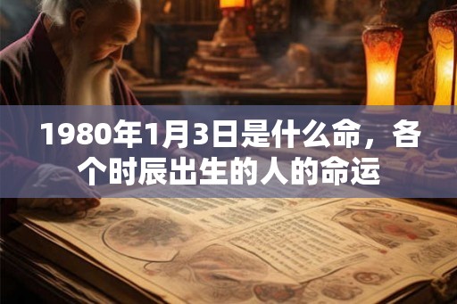 1980年1月3日是什么命,各个时辰出生的人的命运 1980年1月3日是什么命,各个时辰出生的人的命运
