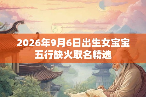 2026年9月6日出生女宝宝五行缺火取名精选