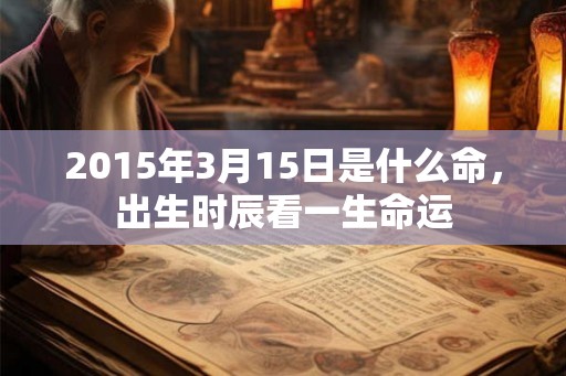 2015年3月15日是什么命，出生时辰看一生命运
