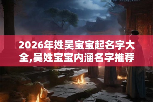 2026年姓吴宝宝起名字大全,吴姓宝宝内涵名字推荐！