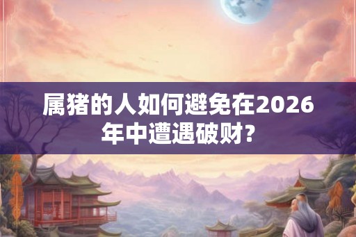 属猪的人如何避免在2026年中遭遇破财？