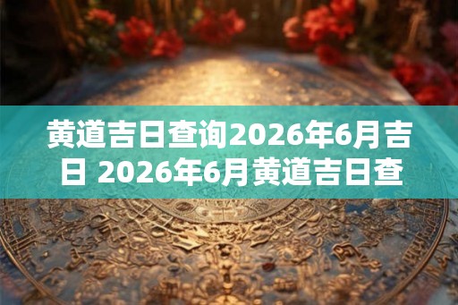 黄道吉日查询2026年6月吉日 2026年6月黄道吉日查询