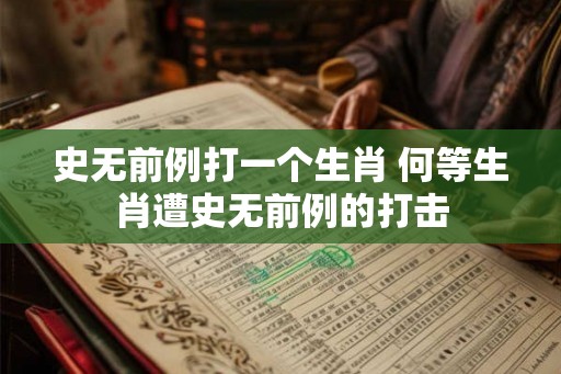史无前例打一个生肖 何等生肖遭史无前例的打击