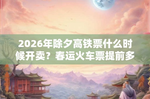 2026年除夕高铁票什么时候开卖？春运火车票提前多少天？
