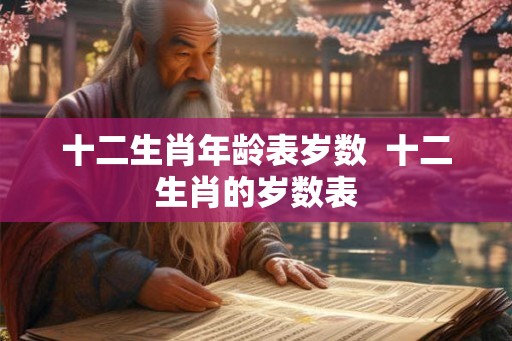 十二生肖年龄表岁数  十二生肖的岁数表
