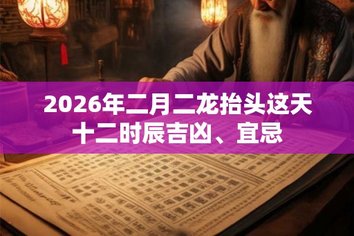 2026年二月二龙抬头这天十二时辰吉凶、宜忌