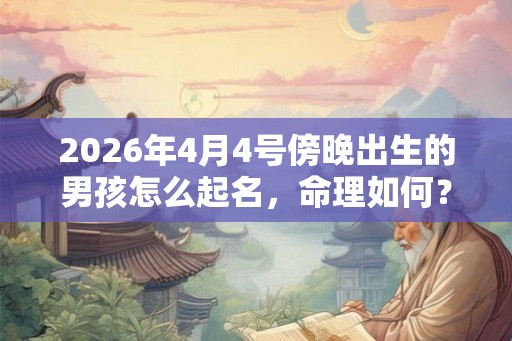 2026年4月4号傍晚出生的男孩怎么起名，命理如何？