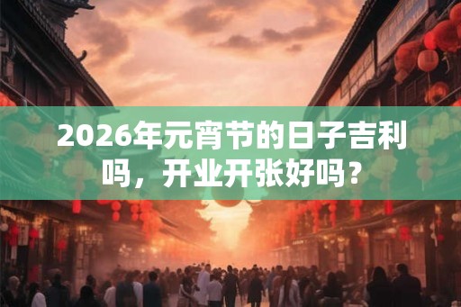 2026年元宵节的日子吉利吗，开业开张好吗？