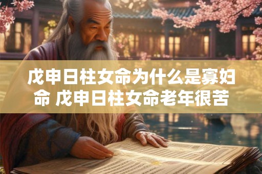 戊申日柱女命为什么是寡妇命 戊申日柱女命老年很苦吗