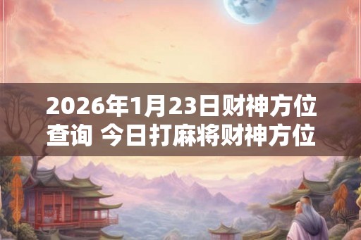 2026年1月23日财神方位查询 今日打麻将财神方位一览表