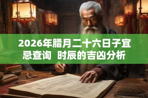 2026年腊月二十六日子宜忌查询  时辰的吉凶分析