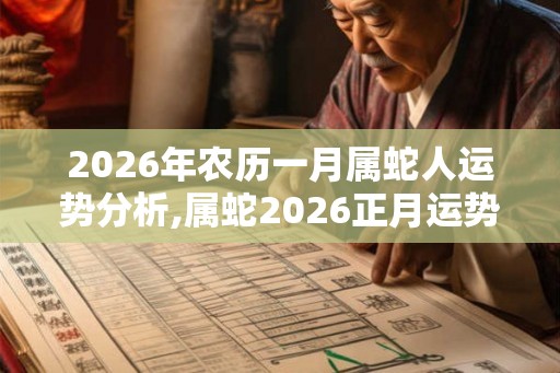 2026年农历一月属蛇人运势分析,属蛇2026正月运势详解