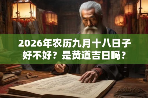 2026年农历九月十八日子好不好？是黄道吉日吗？