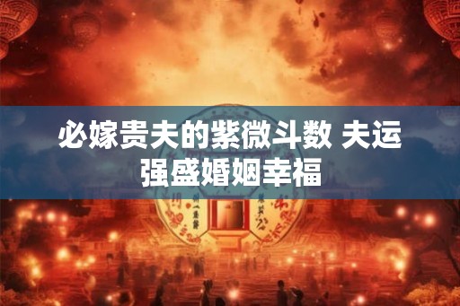 必嫁贵夫的紫微斗数 夫运强盛婚姻幸福 必嫁贵夫的紫微斗数 夫运强盛婚姻幸福