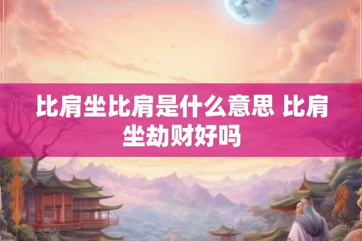比肩坐比肩是什么意思 比肩坐劫财好吗 比肩坐比肩是什么意思 比肩坐劫财好吗
