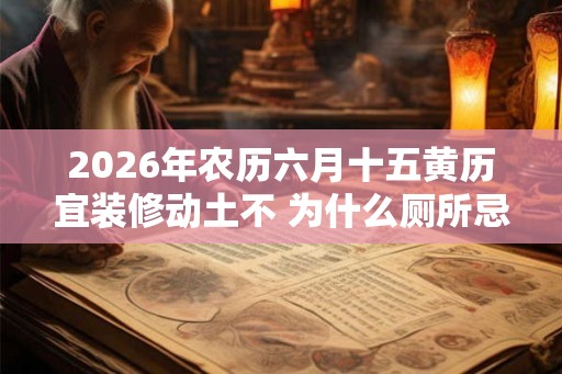2026年农历六月十五黄历宜装修动土不 为什么厕所忌无窗 2026年农历六月十五黄历宜装修动土不 为什么厕所忌无窗