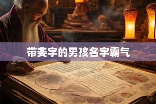 带斐字的男孩名字霸气