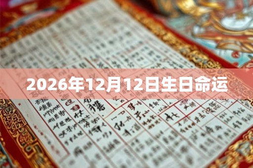 2026年12月12日生日命运