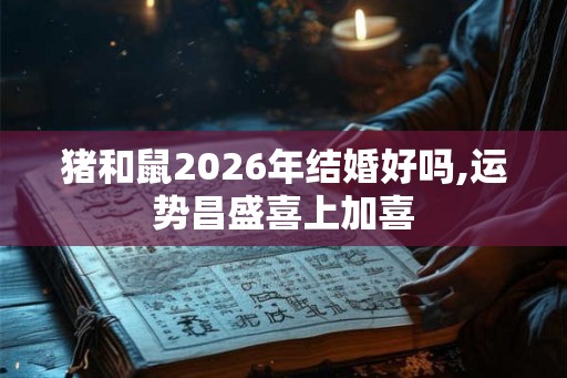 猪和鼠2026年结婚好吗,运势昌盛喜上加喜 猪和鼠2026年结婚好吗,运势昌盛喜上加喜