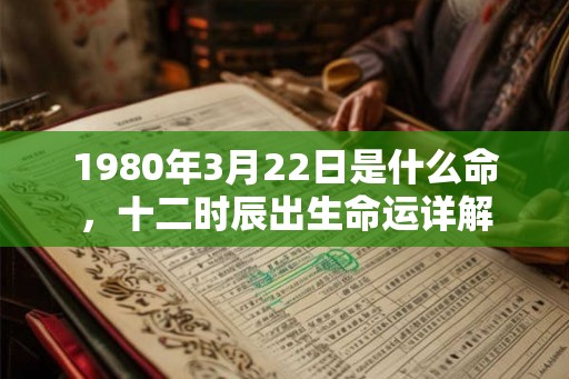 1980年3月22日是什么命，十二时辰出生命运详解