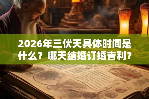 2026年三伏天具体时间是什么？哪天结婚订婚吉利？