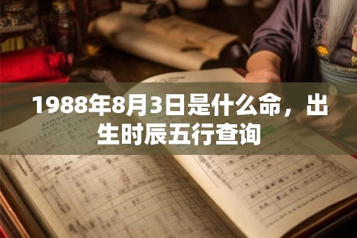 1988年8月3日是什么命，出生时辰五行查询