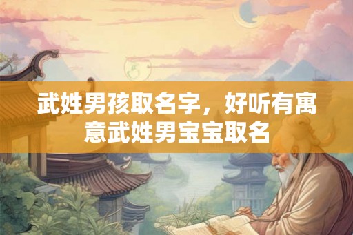 武姓男孩取名字，好听有寓意武姓男宝宝取名