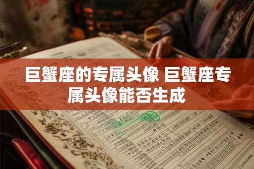 巨蟹座的专属头像 巨蟹座专属头像能否生成 巨蟹座的专属头像 巨蟹座专属头像能否生成