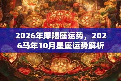 2026年摩羯座运势，2026马年10月星座运势解析