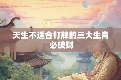 天生不适合打牌的三大生肖 必破财