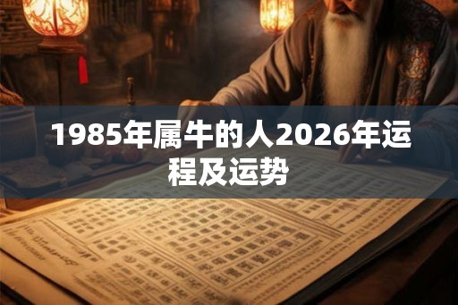 1985年属牛的人2026年运程及运势