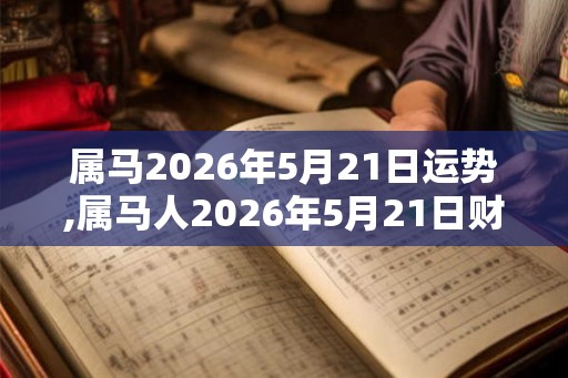 属马2026年5月21日运势,属马人2026年5月21日财运,生肖马2026年5月21日运势