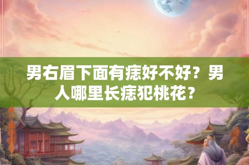 男右眉下面有痣好不好？男人哪里长痣犯桃花？