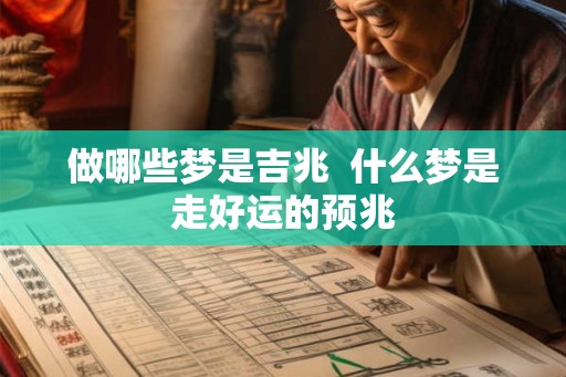 做哪些梦是吉兆  什么梦是走好运的预兆