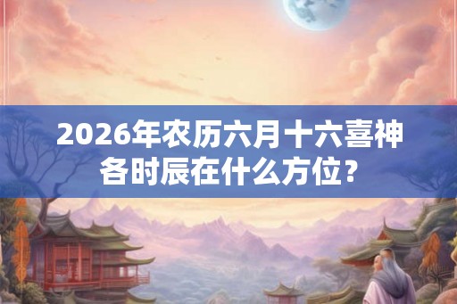 2026年农历六月十六喜神各时辰在什么方位? 2026年农历六月十六喜神各时辰在什么方位?