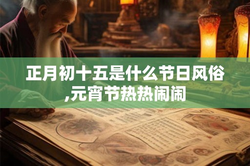 正月初十五是什么节日风俗,元宵节热热闹闹