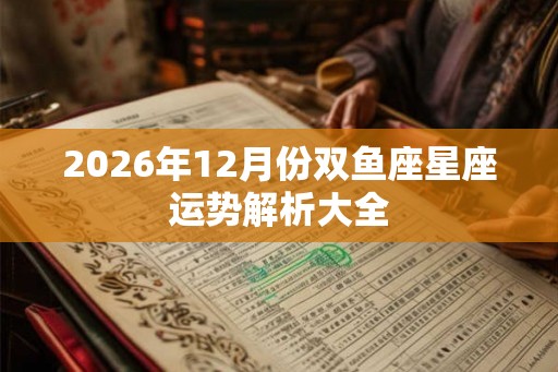2026年12月份双鱼座星座运势解析大全