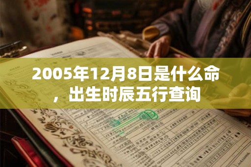 2005年12月8日是什么命，出生时辰五行查询