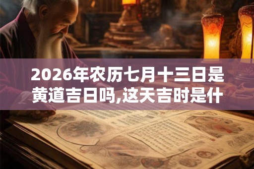 2026年农历七月十三日是黄道吉日吗,这天吉时是什么时候？