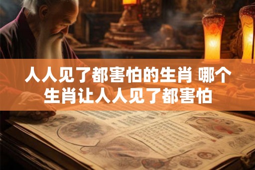 人人见了都害怕的生肖 哪个生肖让人人见了都害怕
