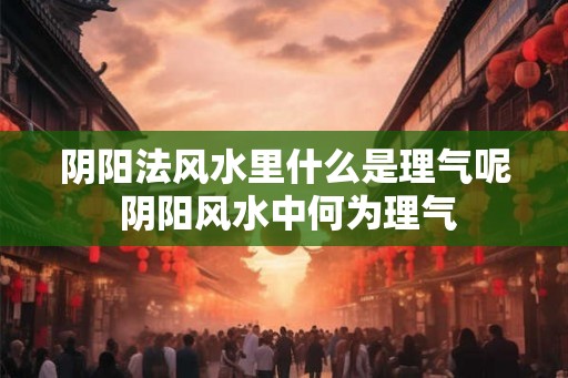 阴阳法风水里什么是理气呢 阴阳风水中何为理气
