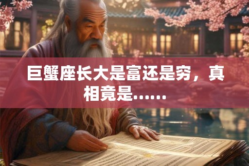巨蟹座长大是富还是穷，真相竟是……