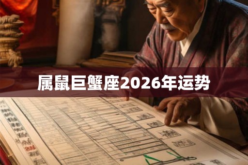 属鼠巨蟹座2026年运势